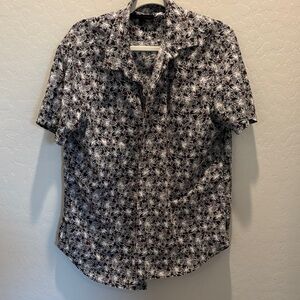 John Varvatos Black and White Patterned Shirt